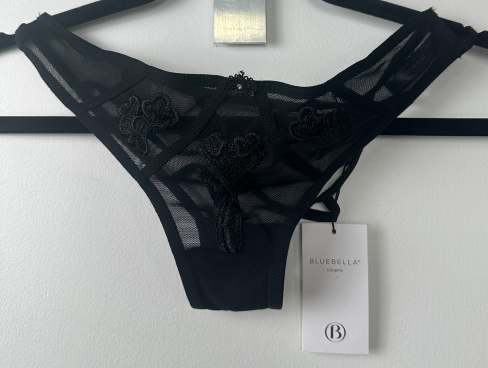 NEW Bluebella Thong Underwear Women's Black Size 8 Strappy D29